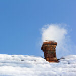 winter weather damages chimney in Huston TX