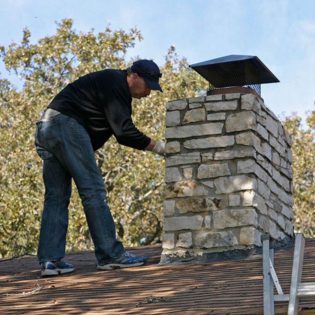 Inspecting a smelly chimney in Houston, TX